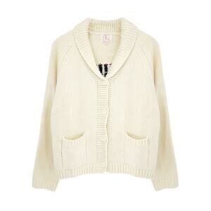 PINK PINEAPPLE Flag Varsity Cardigan in Ivory XS/S